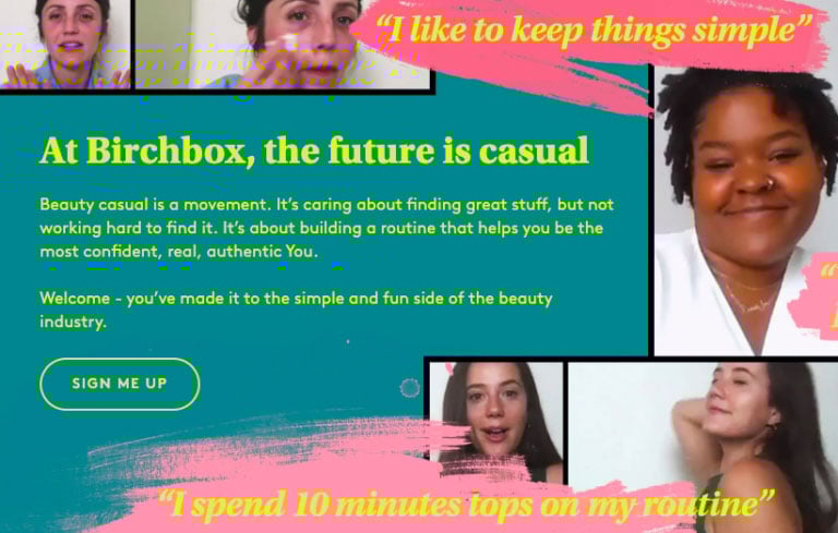 Website CTA for Birchbox