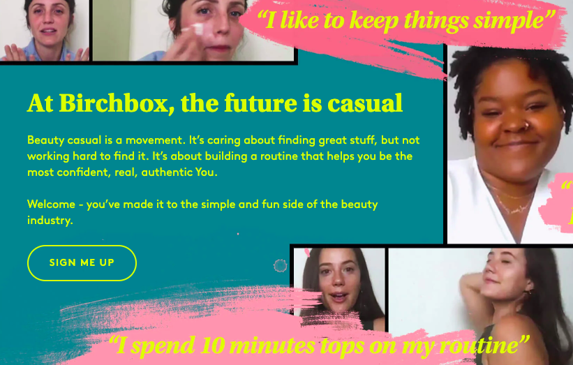 Website CTA for Birchbox