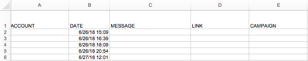 HubSpot social media spreadsheet