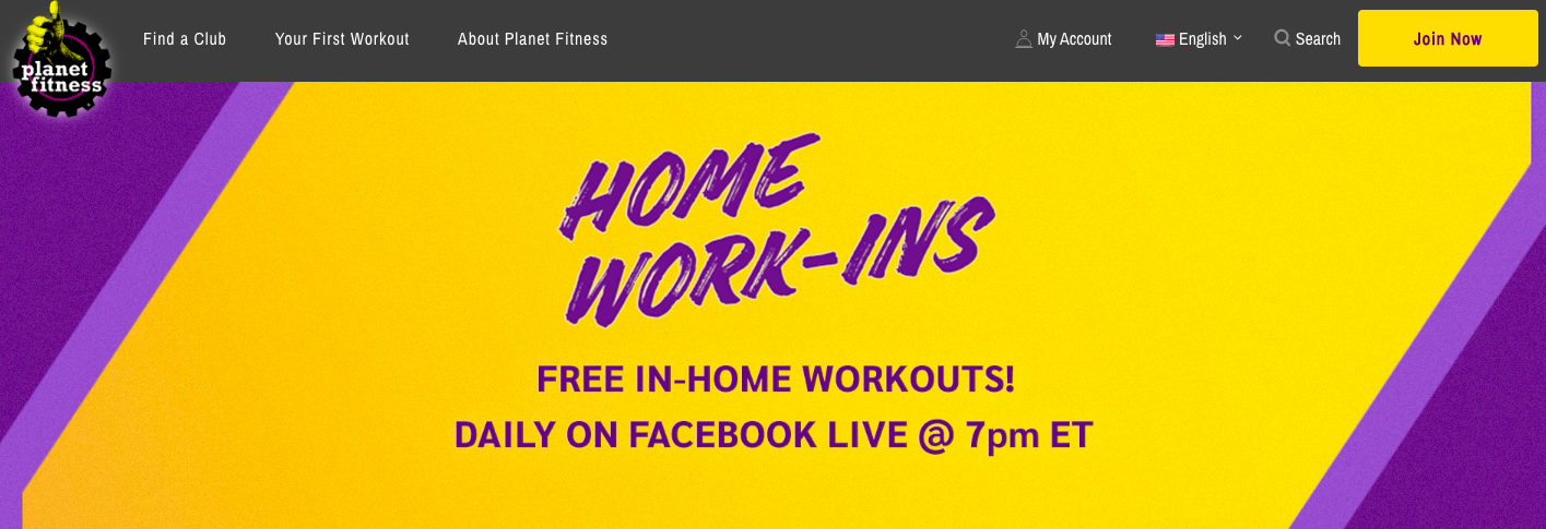 Planet Fitness COVID-19 response home workouts