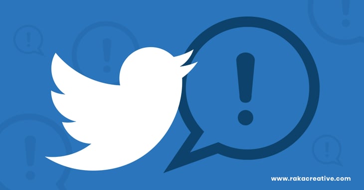 The Twitter logo next to an exclamation point, symbolizing common Twitter mistakes.