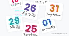 Graphic of multiple calendars showcasing different holidays.