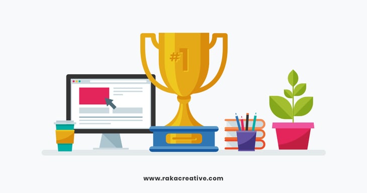 Trophy symbolizing being the best website design client