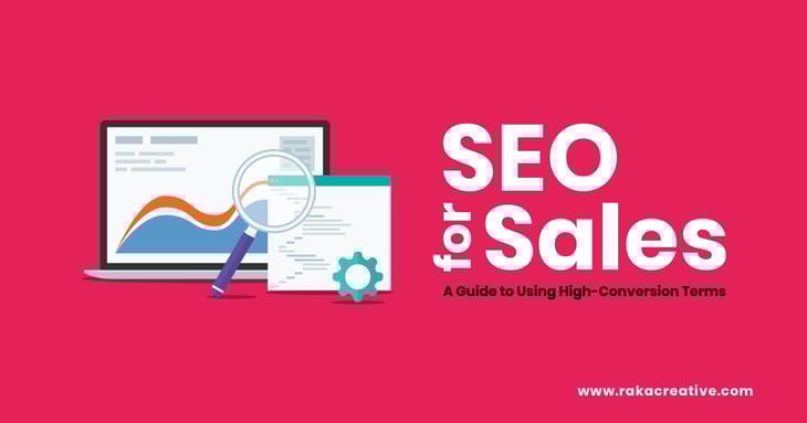 Graphic displaying the text "SEO for Sales: A Guide to Using High-Conversion Terms"