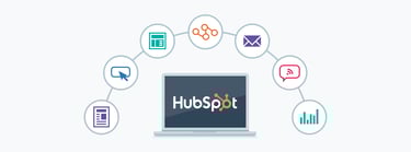 Graphic depicting HubSpot's CRM features.