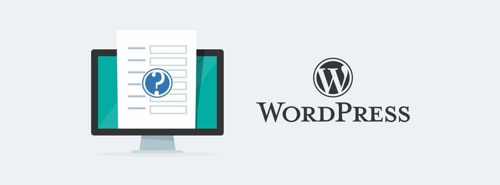 Illustration of a computer monitor displaying a WordPress blog.