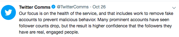 Tweet from user @TwitterComms 