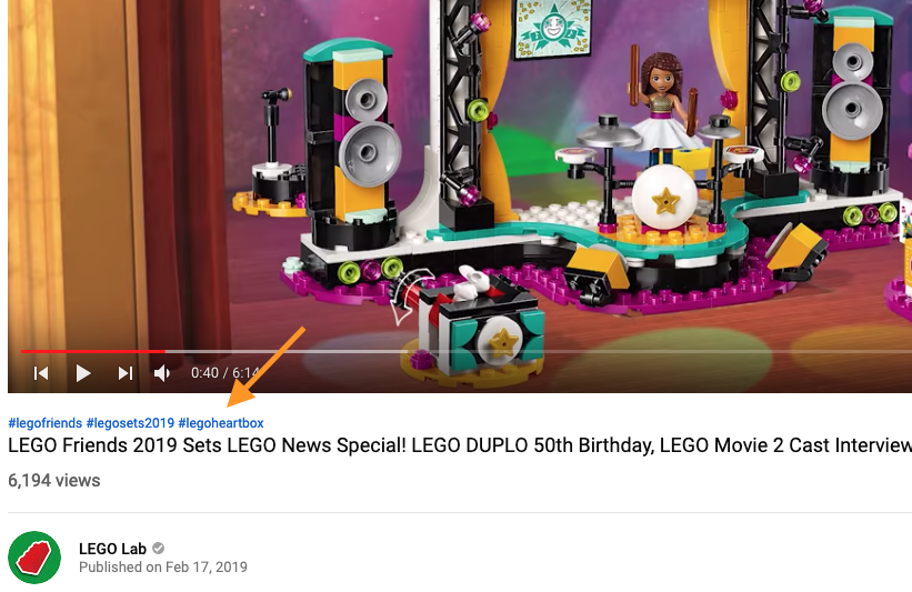 YouTube SEO Hashtag Example
