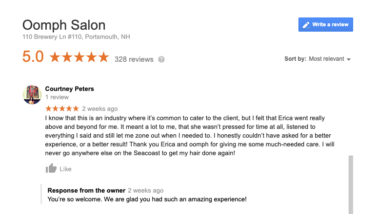 good review google my business