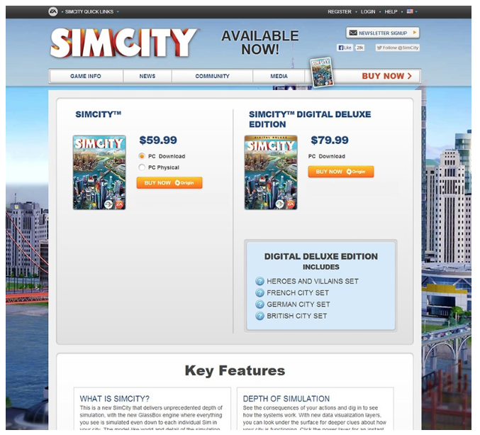 ab testing ea sports sim city