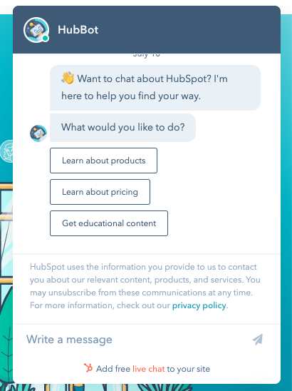 HubSpot's Chat bot