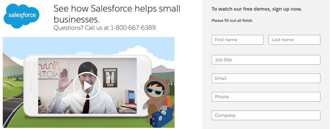 video for lead generation Salesforce demo