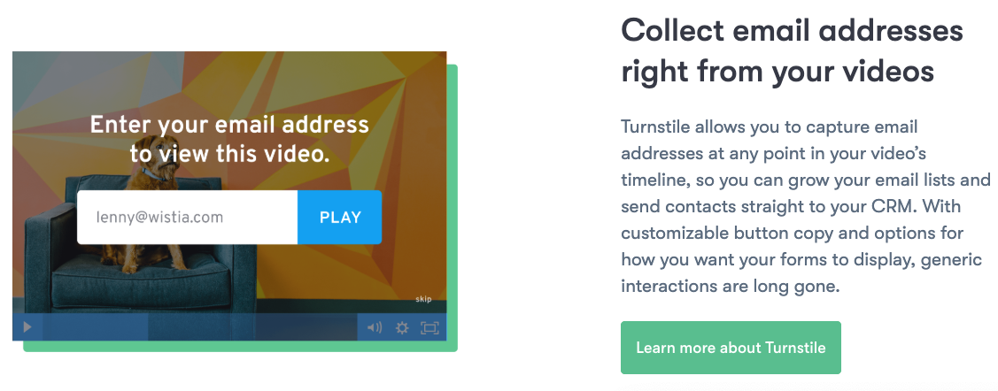 Wistia embedd CTA video for lead generation