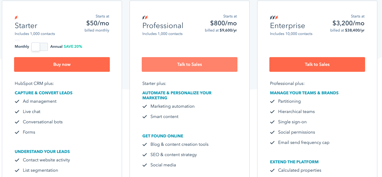 HubSpot Starter, Professional, or Enterprise