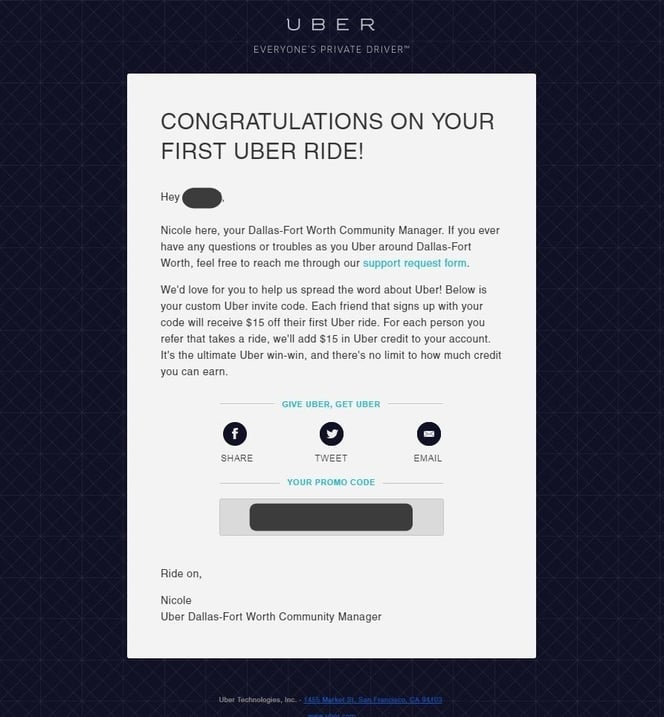 uber email inbound marketing