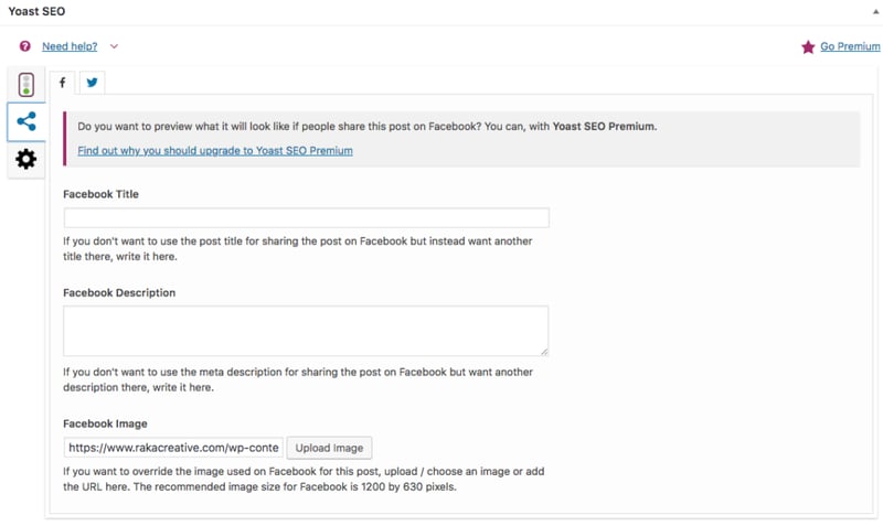 Yoast SEO social image sharing
