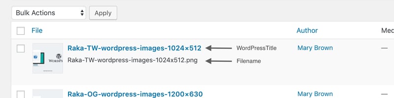Image title field in WordPress