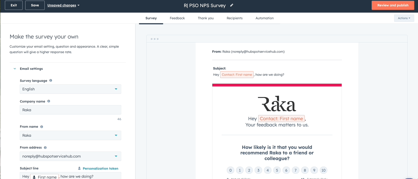 HubSpot NPS Survey Walkthrough