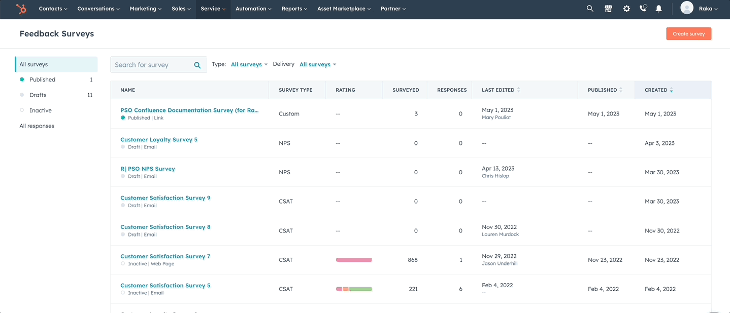 Creating a NPS survey in HubSpot GIF