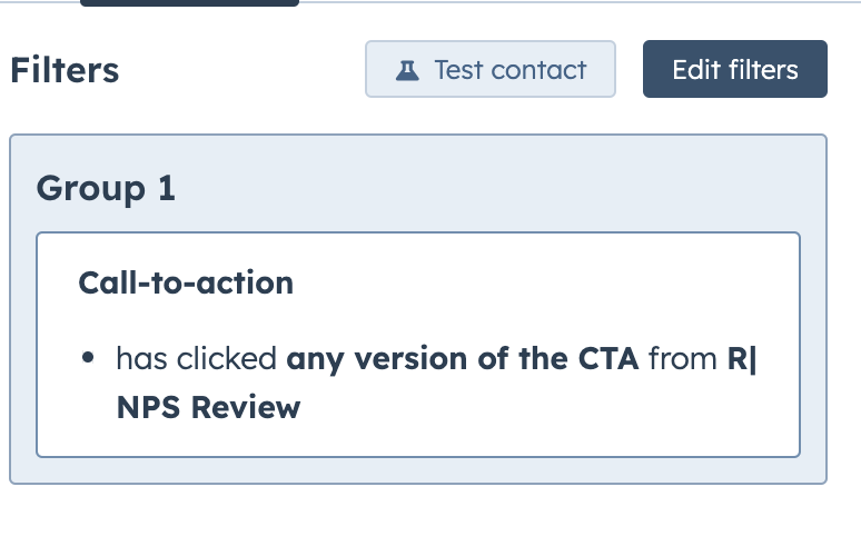 HubSpot filter criteria