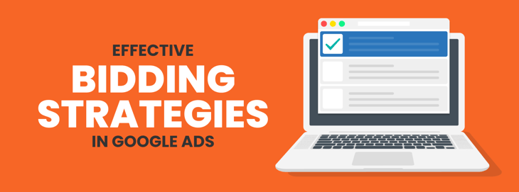 Illustration of a computer screen showcasing effective bidding strategies in Google Ads.