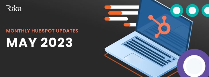 Graphic of a computer displaying the HubSpot logo.