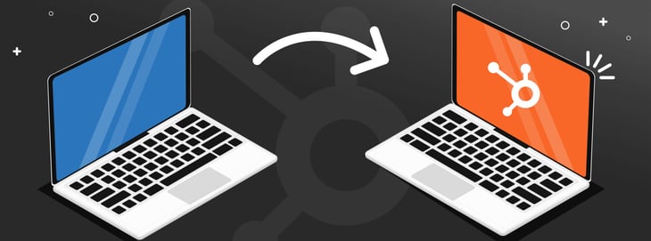 An illustration of a website migrating to HubSpot.