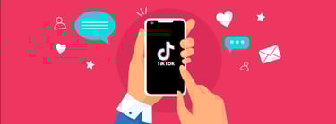 Illustration of a user scrolling on TikTok.