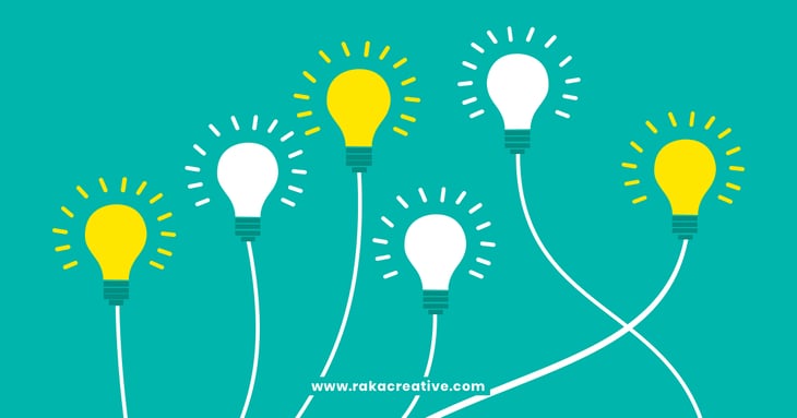 Illustration of lightbulbs, representing fresh lead generation ideas.