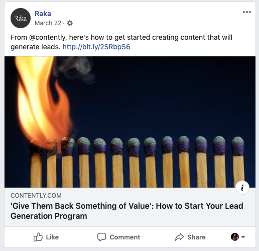 Raka social media post