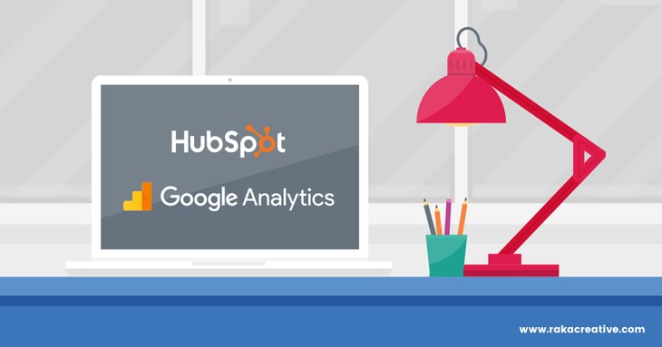 Illustration of a computer screen displaying both the HubSpot and Google Analytics inbound marketing courses.