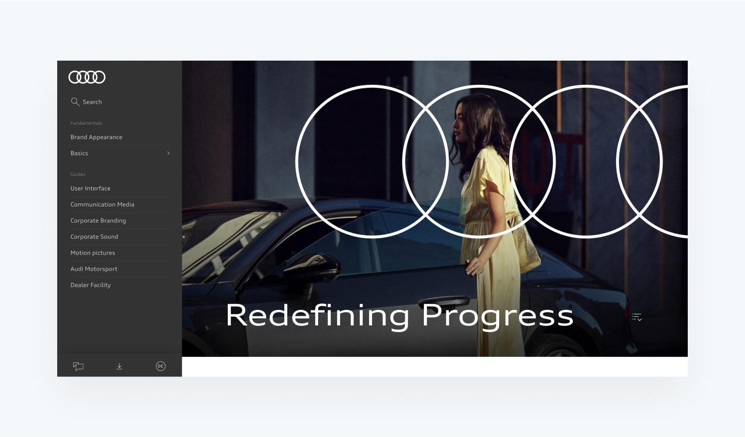 style guide example from Audi