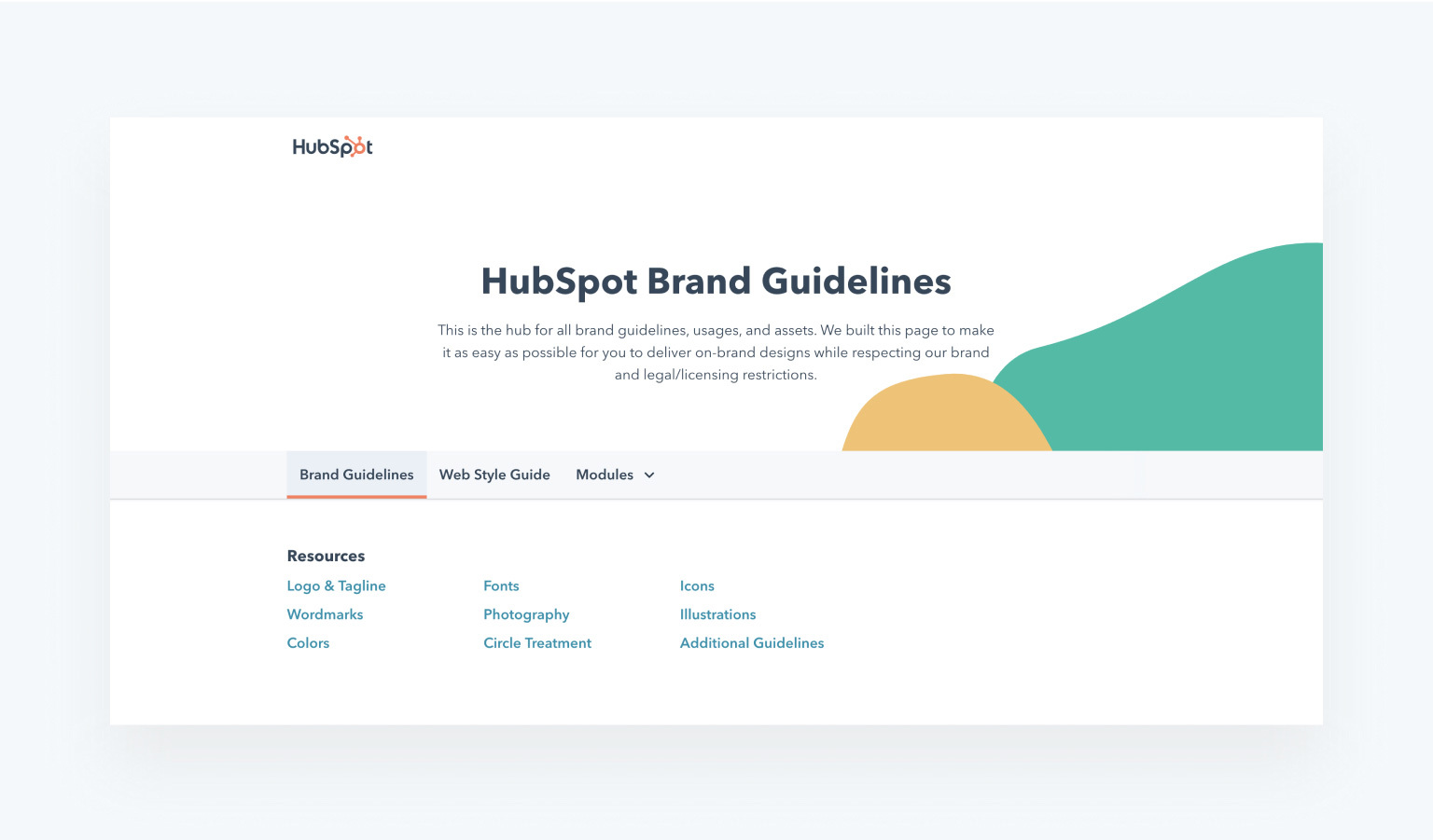 style guide example from HubSpot