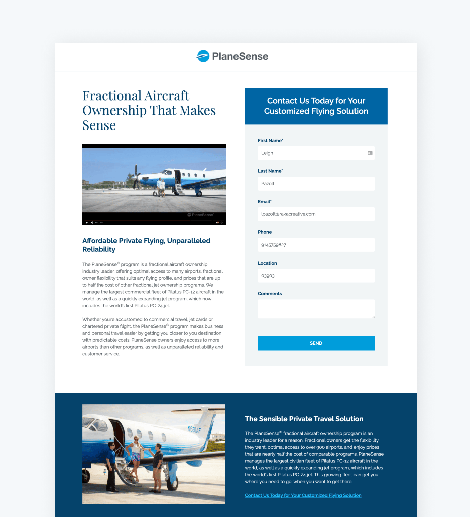 landing page 