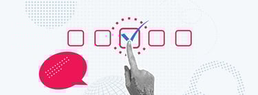 Graphic depicting a user checking a checkbox.