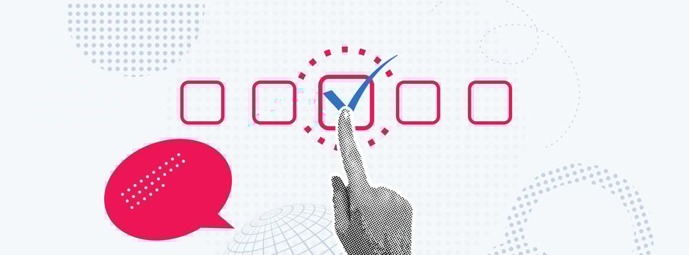 Graphic depicting a user checking a checkbox.