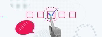 Graphic depicting a user checking a checkbox.