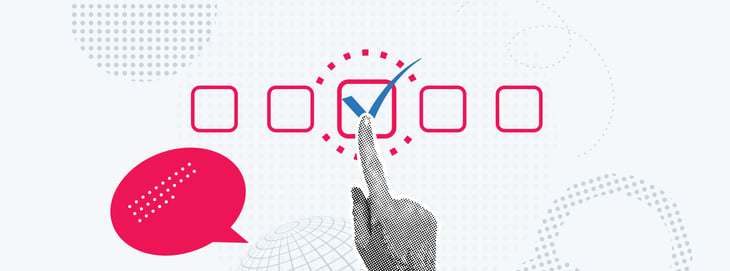 Graphic depicting a user checking a checkbox.