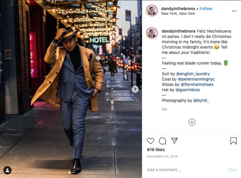 social media influencer male fashion