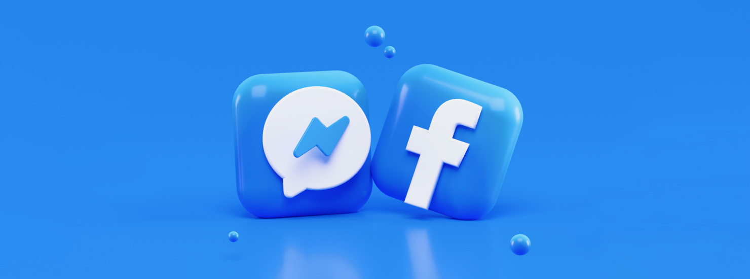 Facebook and Messenger icon graphics representing the importance of Facebook in the changing social media landscape for marketers.
