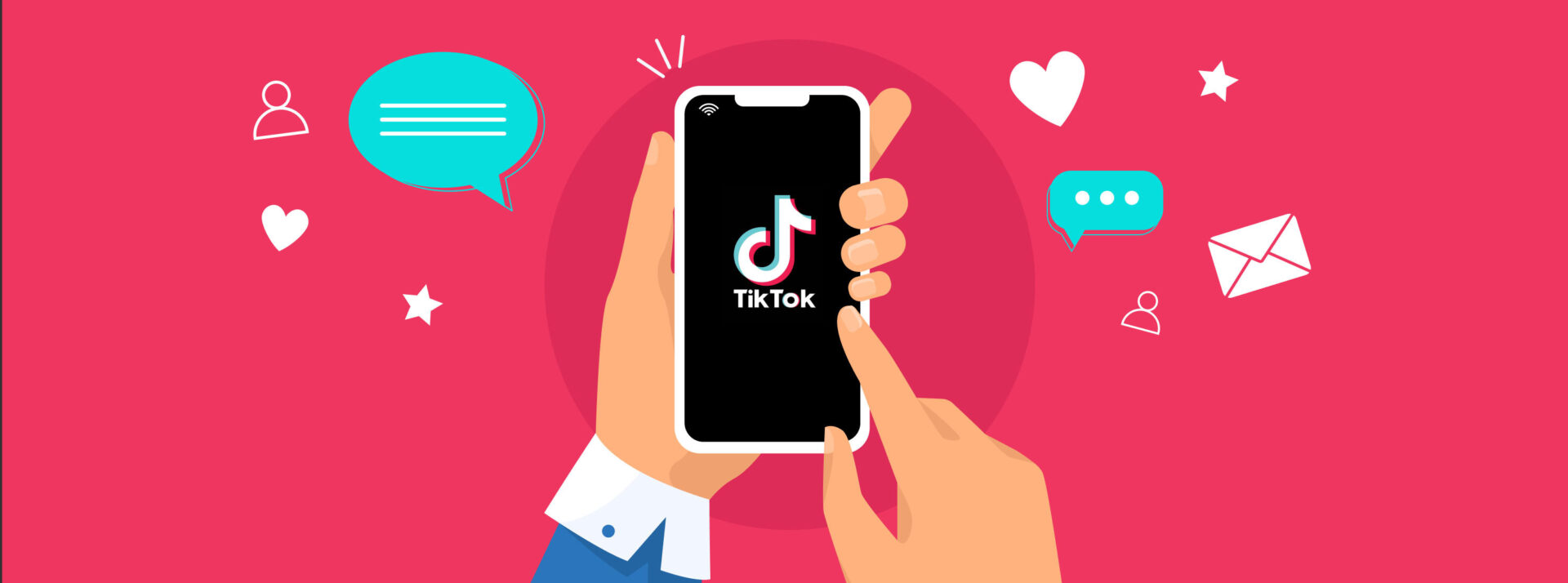 Illustration of a user scrolling on TikTok.