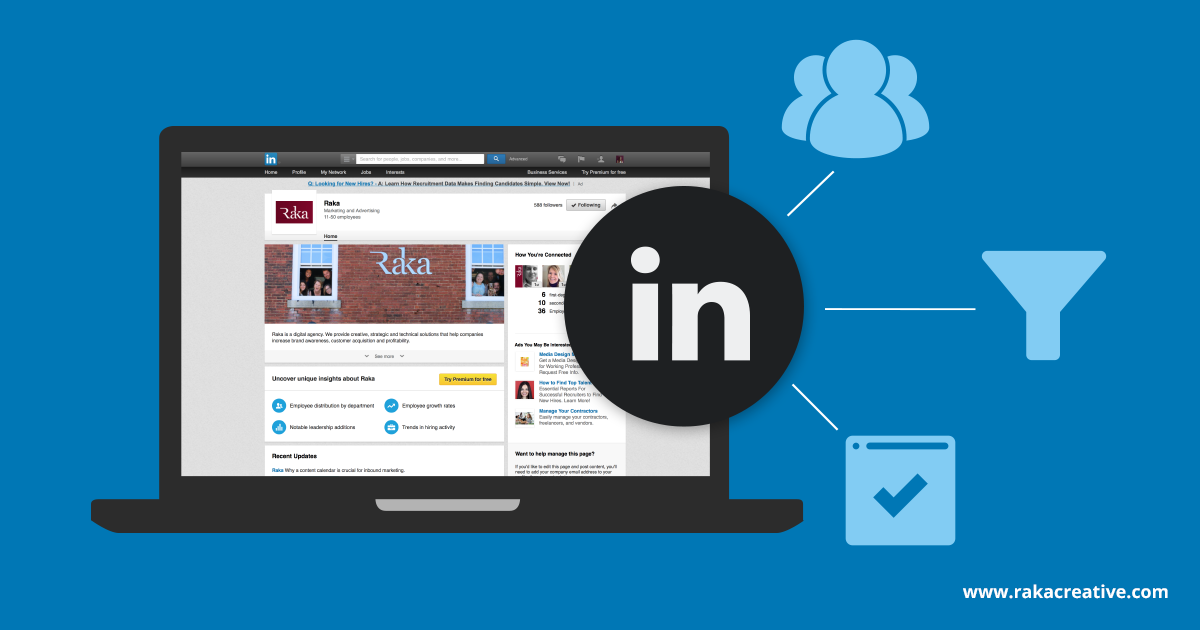 Graphic of Raka's LinkedIn Profile.