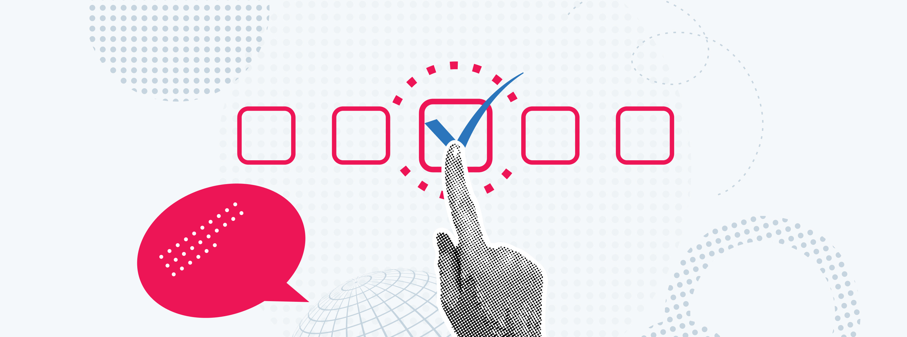 Graphic depicting a user checking a checkbox.